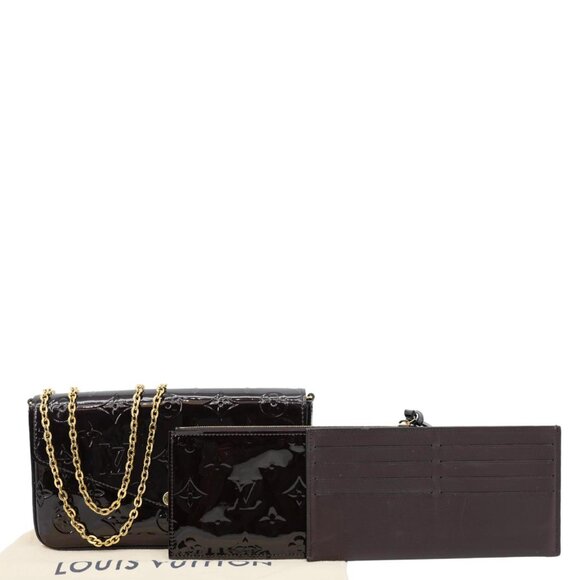 Louis Vuitton  Felicie Pochette Monogram Vernis Shoulder Bag Amarante - Picture 3 of 14